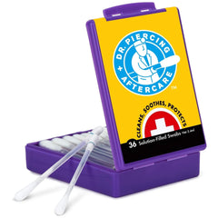 Dr. Piercing Aftercare Swabs 36-count pack for quick, mess-free cleansing
