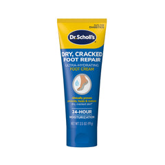 Dr. Scholl's dry cracked foot repair cream tube for smoother feet.