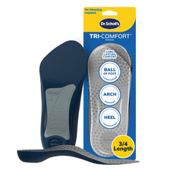 Dr. Scholl's Tri-Comfort insole heel view offers enhanced heel support for daily comfort.