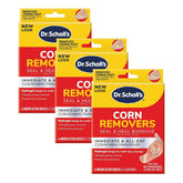 Dr. Scholl's Corn Removers Seal & Heal Bandage Pack showing quick corn relief and cushioning.