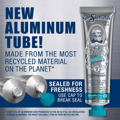 Dr. Sheffield's sensitive toothpaste tube on a toothbrush for everyday brushing.