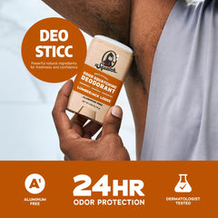 Dr. Squatch aluminum-free label highlights skin-friendly formula.