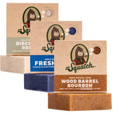 Dr. Squatch Birchwood Breeze bar soap delivers a bold lather for refreshing skin.