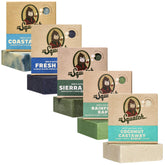 Dr. Squatch Coastal Mist bar soap with refreshing scent and creamy lather.