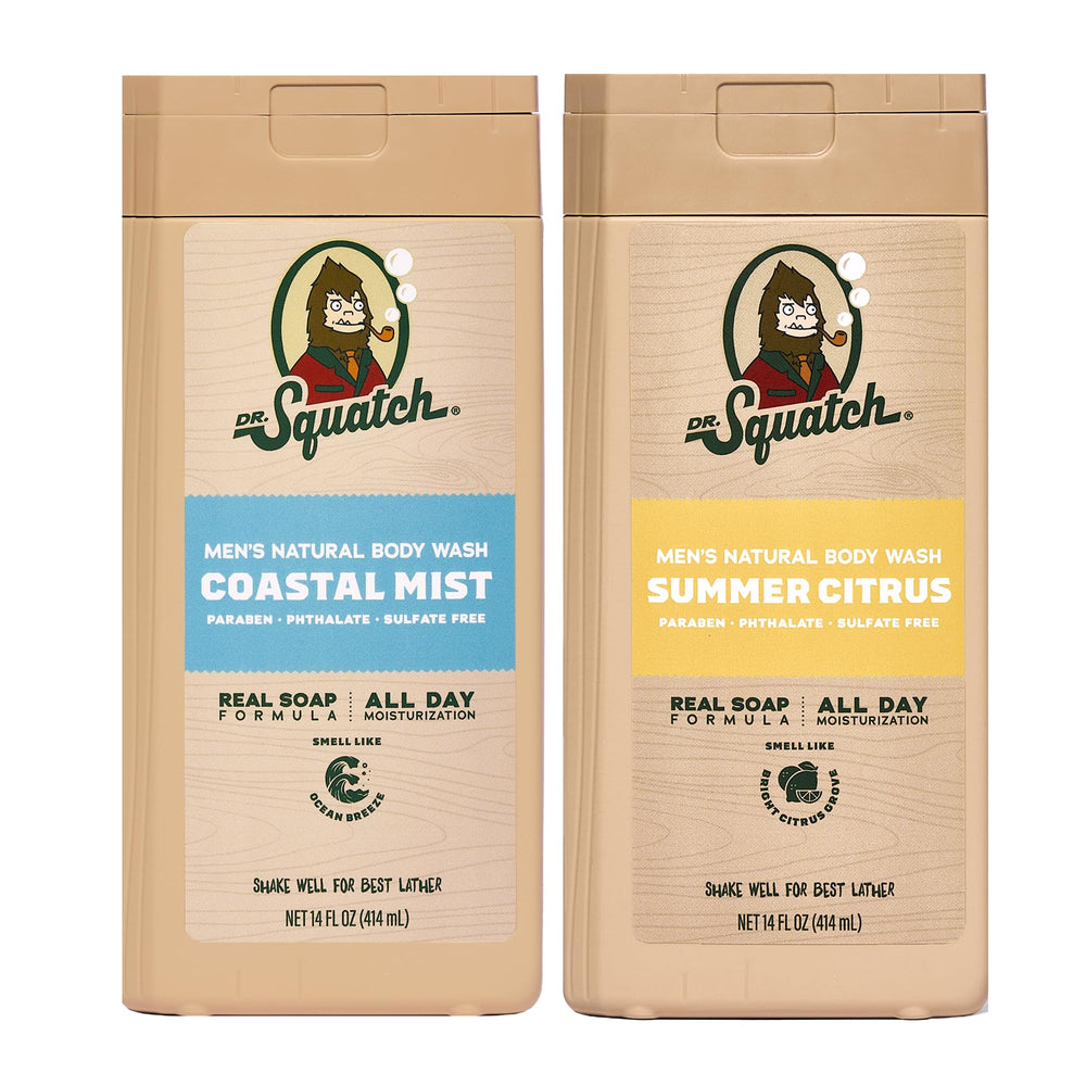 Dr. Squatch Coastal Mist bottle with refreshing marine scent.