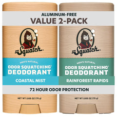 Dr. Squatch Coastal Mist deodorant stick delivers long-lasting freshness with natural scent.