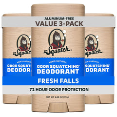 Dr. Squatch Fresh Falls deodorant stick front view with aluminum-free protection