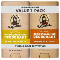 Dr. Squatch Fresh Falls deodorant stick showing aluminum-free protection.