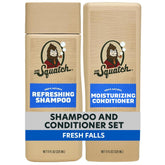 Dr. Squatch Fresh Falls shampoo bottle provides a refreshing cleanse for healthy-looking hair.