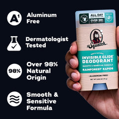 Application close-up of Dr. Squatch Invisible Glide shows easy swipe coverage