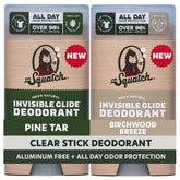 Dr. Squatch Invisible Glide Pine Tar Birchwood Breeze 2-pack for all-day freshness