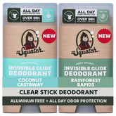 Dr. Squatch Invisible Glide front view shows aluminum-free deodorant for all-day freshness
