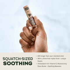 Dr. Squatch Coconut Cove lip balm with tropical aroma and enduring hydration