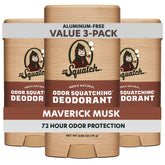 Dr. Squatch Maverick Musk 3-pack deodorant set for everyday confidence