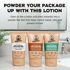 Dr. Squatch natural arrowroot and tapioca support talc-free protection.