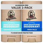 Dr. Squatch Coconut Castaway deodorant stick 2-pack for daily freshness