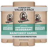 Dr. Squatch Rainforest Rapids 3-pack deodorant box for all-day freshness.