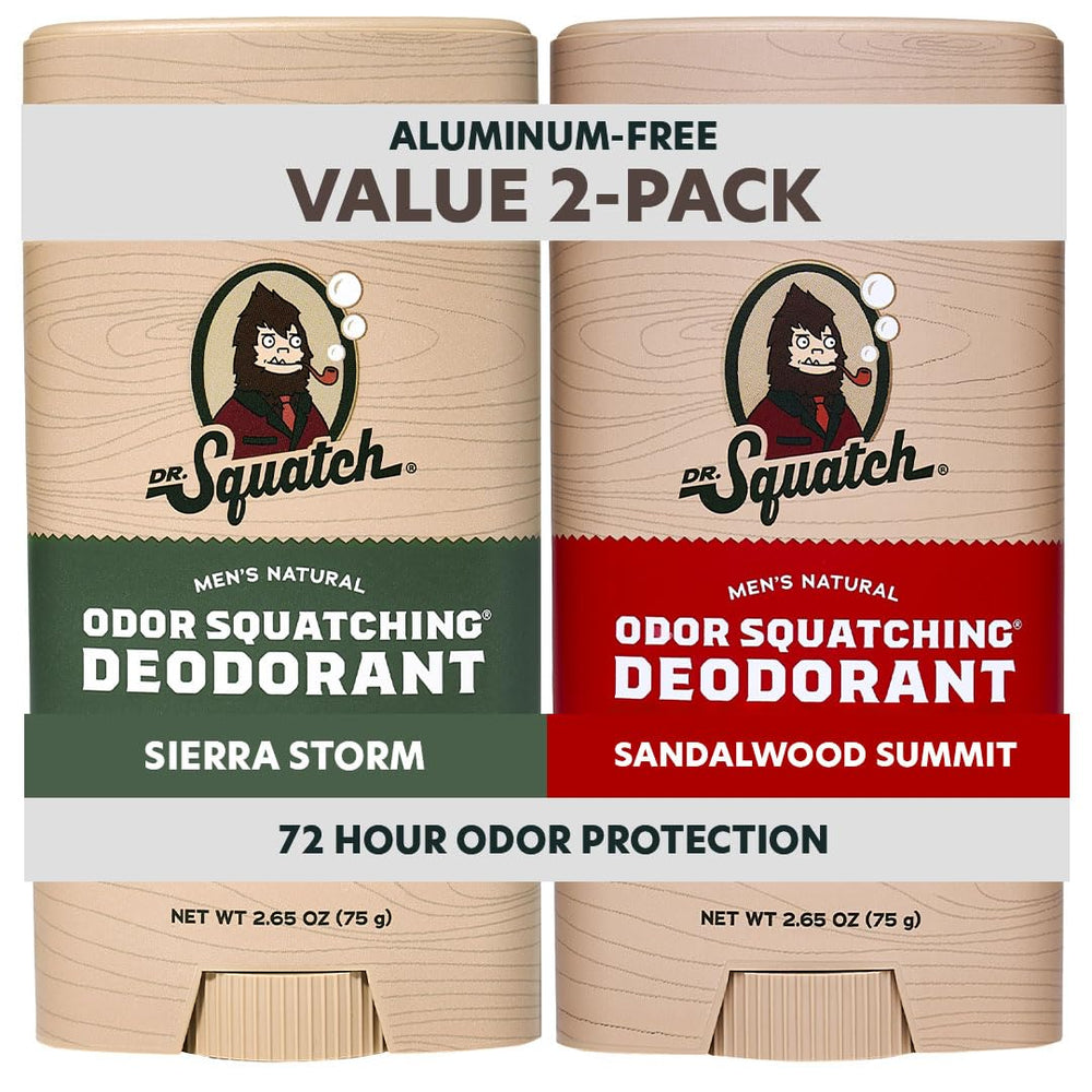 Dr. Squatch Sierra Storm deodorant stick front view for all-day odor protection.