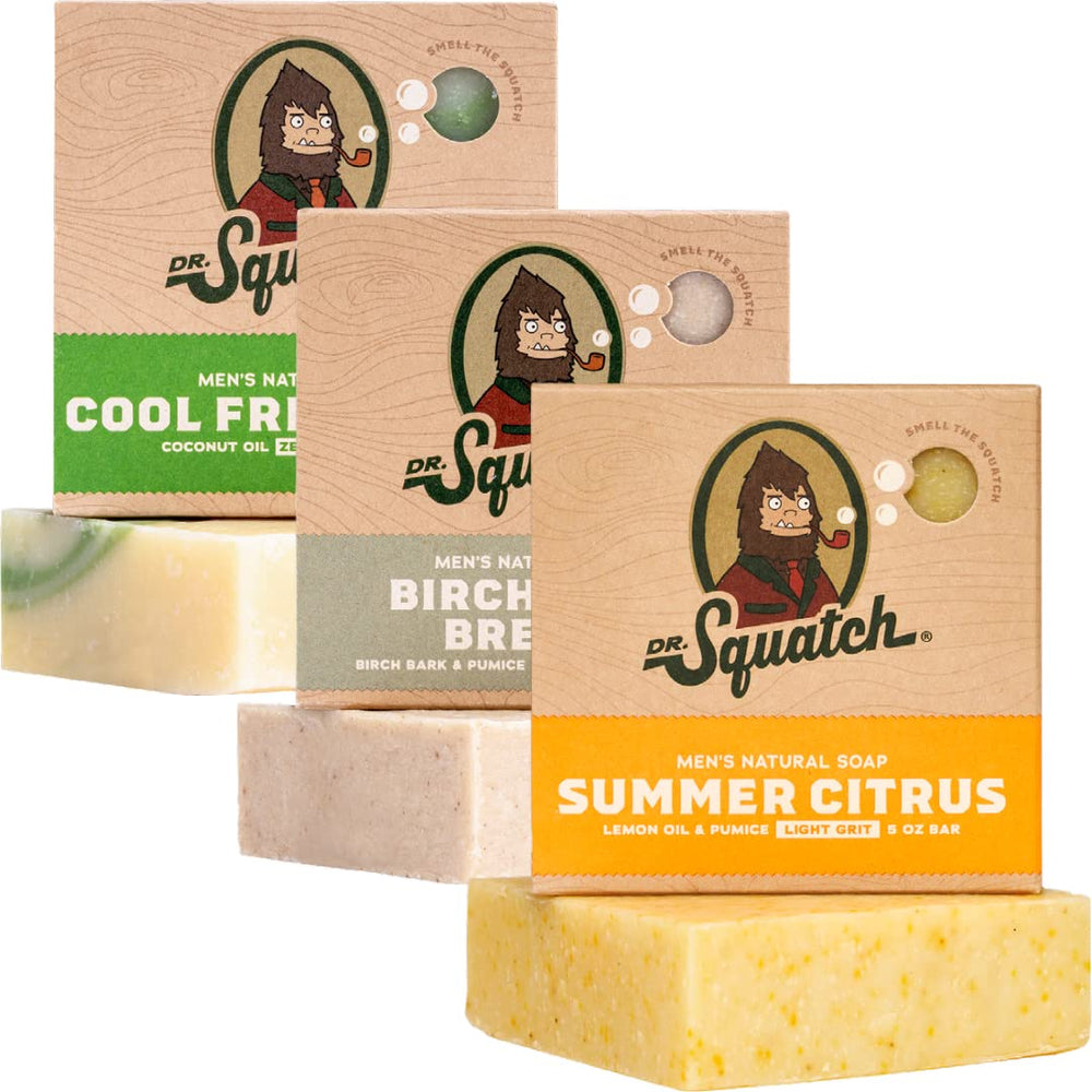 Dr. Squatch Summer Citrus bar highlighting refreshing natural oils.