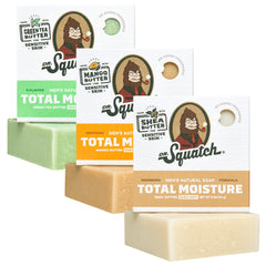 Dr. Squatch Total Moisture 3-pack front view for all skin types.