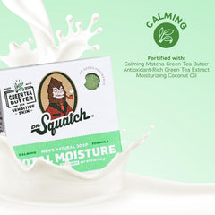 Dr. Squatch Total Moisture bar featuring green tea for soothing cleanse.