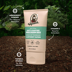 Dr. Squatch Whole Body Deodorant texture on skin reveals powder-like dry feel.
