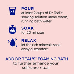 Dr Teal's Ashwagandha soak pouch beside tub ready to use