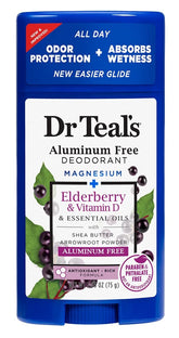 Dr Teal's deodorant elderberry with vitamin D2 front view for everyday freshness