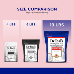 Dr Teal's Epsom salt reseal bag with Easylock for mess-free refills.