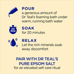 Dr Teal's lemon balm blend supports microbiome-friendly skin balance during soak.
