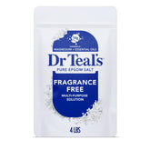 Dr Teal's fragrance-free Epsom salt bag ready for a warm bath.