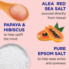 Alaea red sea salt from Hawaii adds mineral-rich texture.