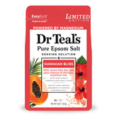Dr Teal's Hawaiian Bliss Epsom salt jar for soothing muscles and relaxation.