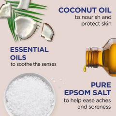Dr Teal's Nourish & Protect coconut oil ingredients label highlights vegan, paraben-free.