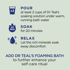 Soaking in a tub with eucalyptus and spearmint aroma from Dr Teal's salt