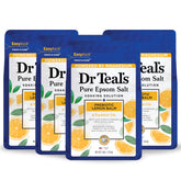 Dr Teal's Pure Epsom Salt Soak packaging with lemon balm signals a soothing bath