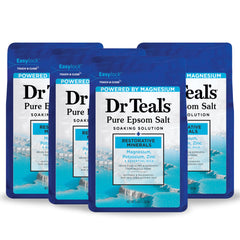 Dr Teal's Restorative Minerals Epsom salt bottle for soothing relaxation.