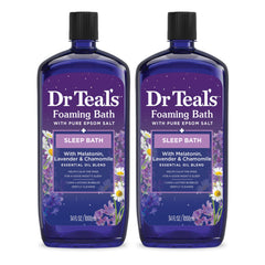 Dr Teal's Sleep Bath bottle shown for a calming nighttime ritual