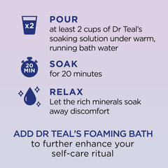 Lavender and chamomile aroma from Dr Teal's Sleep Blend enhances calming bath ritual