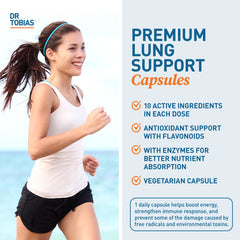 Dr. Tobias Lung Health product display oriented to everyday wellness.