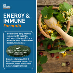 Close-up of Dr. Tobias multivitamin tablets highlighting compact vegan capsules.