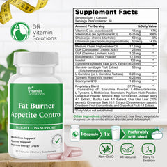 DR VITAMIN SOLUTIONS Fat Burner capsules closeup for convenient daily use.