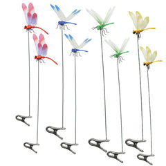 Draduo 8Pcs dragonfly clips brighten outdoor gardens with color and seasonal charm