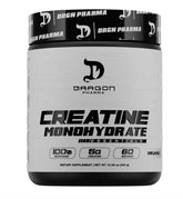 Dragon Pharma Creatine Monohydrate bottle with clean label for quality and post-workout support.