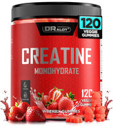 Dralot Creatine Monohydrate Gummies berry flavor bottle for faster recovery and strength