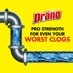 Drano Max Gel hair clog removal closeup reveals cleared buildup.