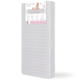 Dream On Me Honeycomb orthopedic mattress closeup of waterproof cover and easy-clean surface