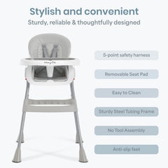 Dream On Me TableTalk folded-flat storage-back demonstrates space-saving, compact design.