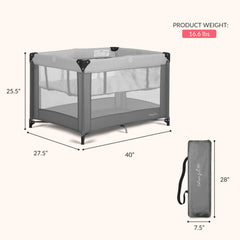 Dream On Me Zazzy travel bag keeps the playard portable on trips.