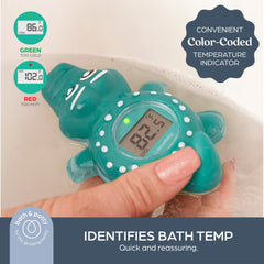 Dreambaby crocodile thermometer uses red/green indicators for safe water guidance